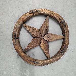 Rustic Brown Wooden Star Wall Decor